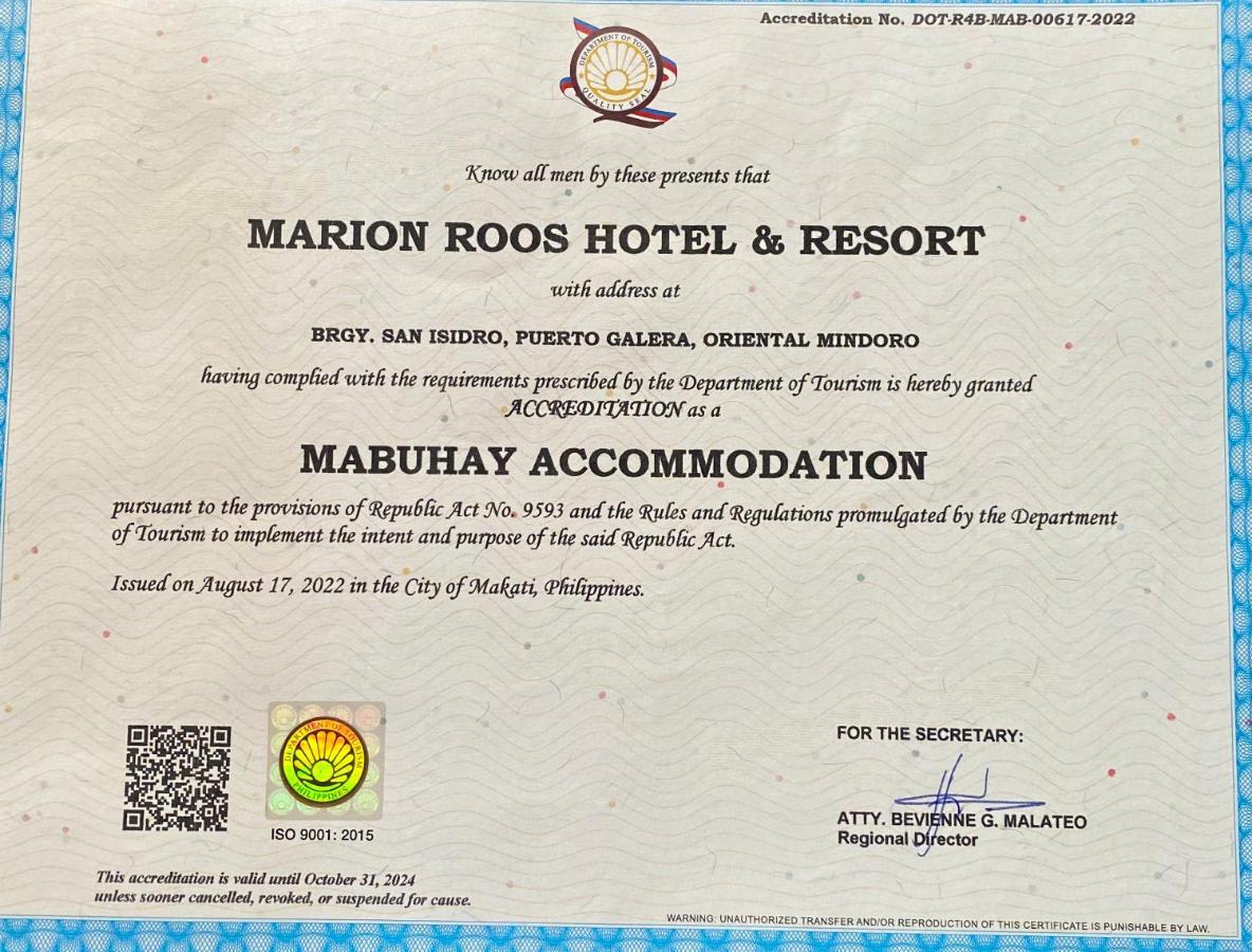 Marion Roos Hotel Puerto Galera Ngoại thất bức ảnh